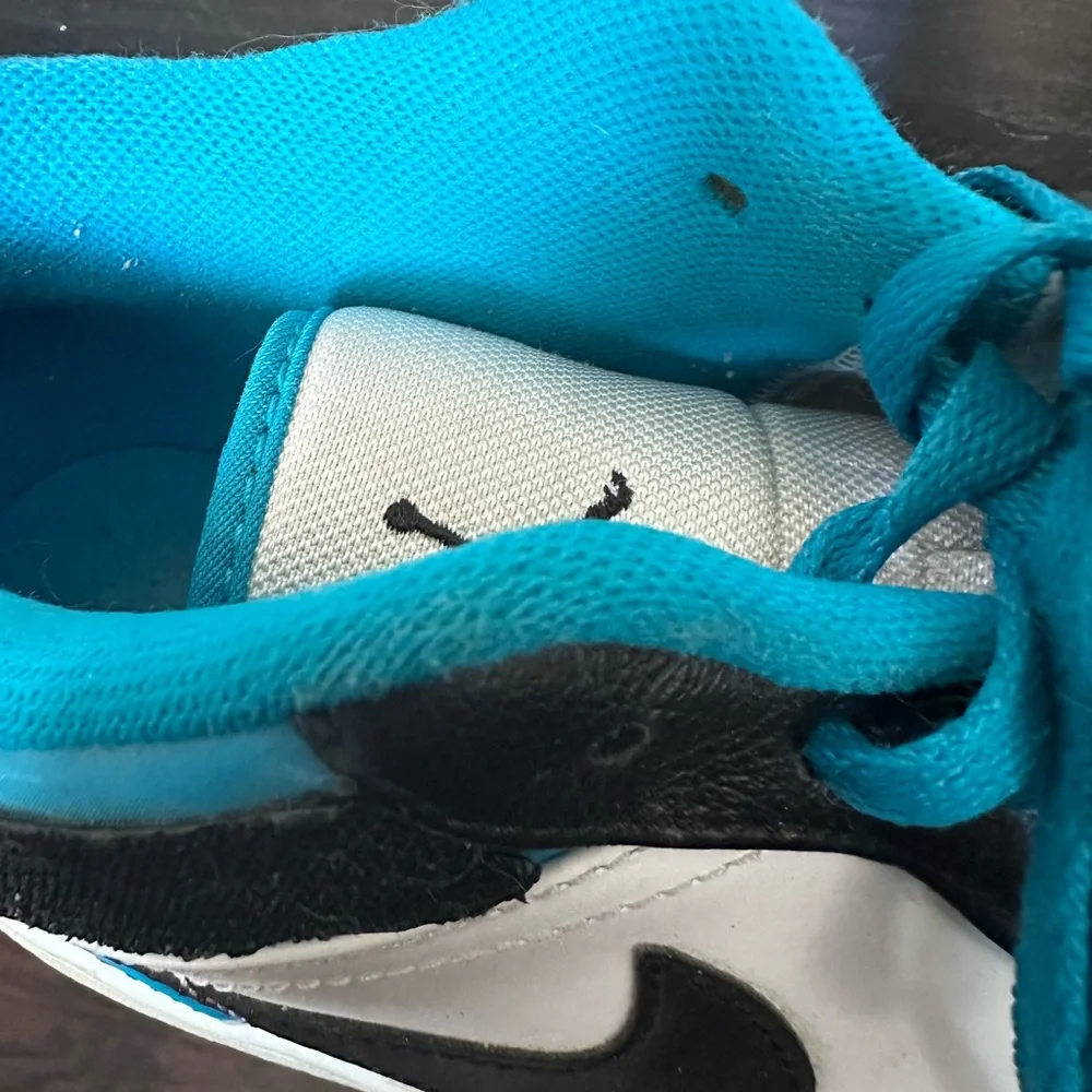 Authentic NIKE AIR JORDAN 1 Strap Low Neo Turquoise Sneakers 574420-116 10 1/2M